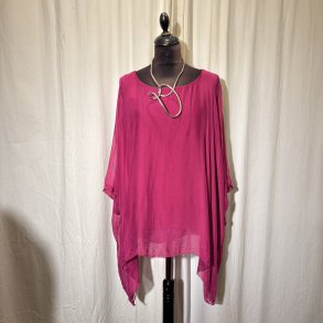 2026 Silke/viscose design tunika over-size med dryp og indertop Pink