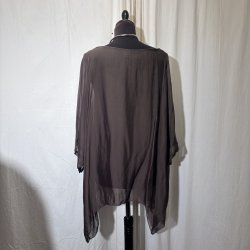 2026 Silke/viscose design tunika over-size med dryp og indertop m�rk brun