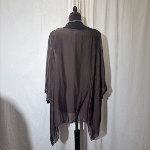 2026 Silke/viscose design tunika over-size med dryp og indertop m�rk brun