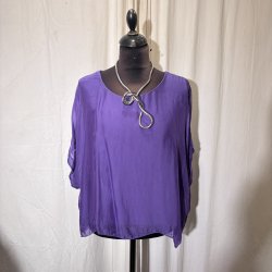 2026 Silke/Viscose klassisk bred bluse med indertop lilla