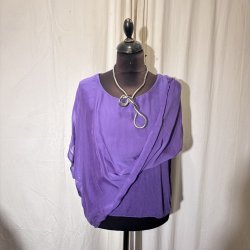 2026 Silke/Viscose klassisk bred bluse med indertop lilla