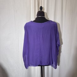 2026 Silke/Viscose klassisk bred bluse med indertop lilla