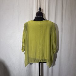 2026 Silke/Viscose klassisk bred bluse med indertop Lime