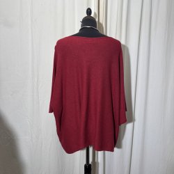 2026 Design strik bred one-size med 3/4 �rme m�rk r�d