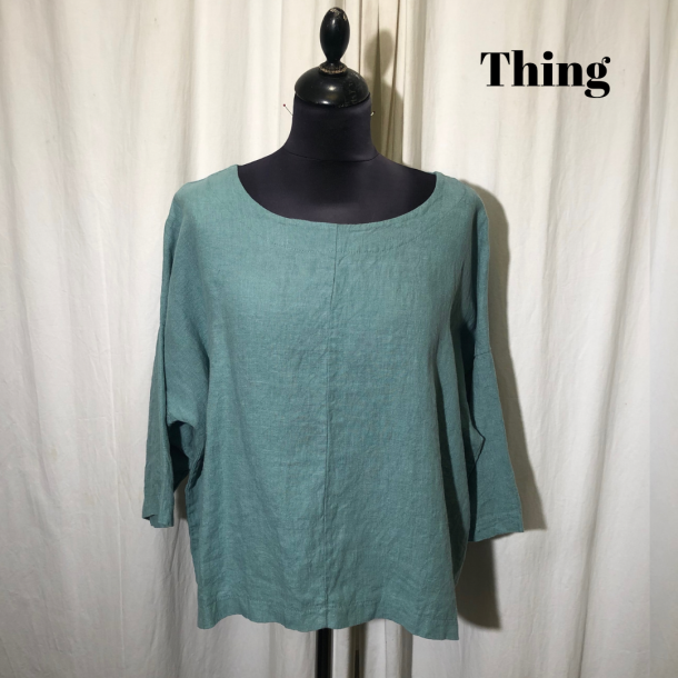 2024 Thing design hrbluse med vidde Teal-grn/bl