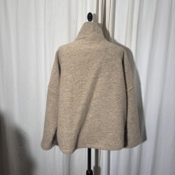 2026 Design uldjakke kort med lynl�s M�rk Beige