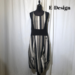 E-Design kjole uden rme sammensat kit/sort/mell