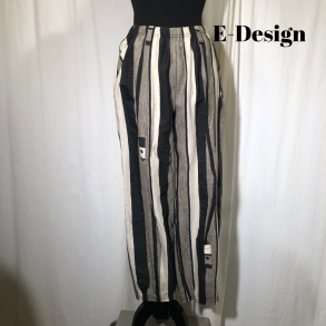 E-Design klassisk buks med lngde stribet kit/sort/mell