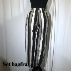 E-Design klassisk buks med lngde stribet kit/sort/mell