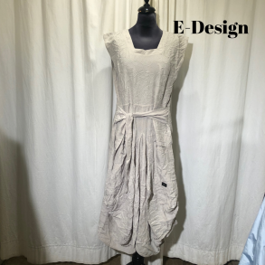 2025 E-Design crinkle vandfalds kjole med bindebnd kit