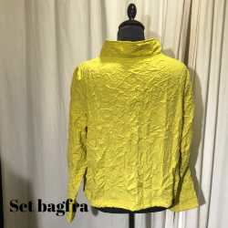 E-Design crinkle jakke med krave og 2-vejs lynls lime