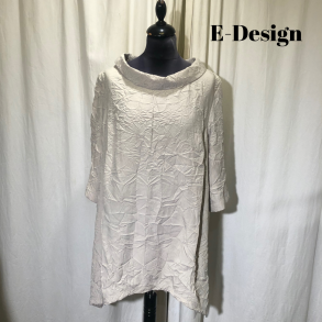 E-Design crinkle tunika med dryp og krave kit