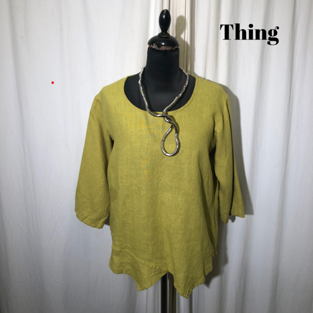 2024 Thing hrbluse med spids og 3/4 rme lime