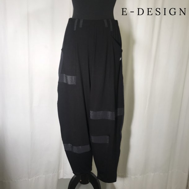 E-Design Jersey design buks med indsatte stykker sort