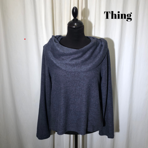 2024-2 Thing design bluse kort med krave langt rme i opkradset viscose lavendelbl