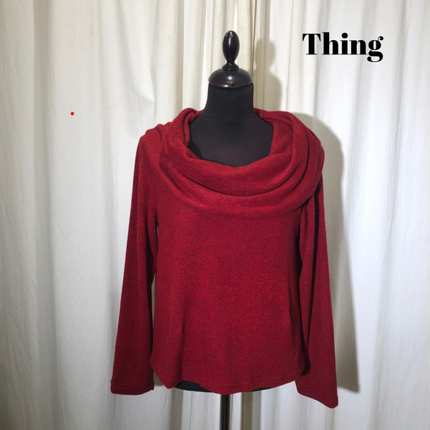 2024-2 Thing design bluse kort med krave langt rme i opkradset viscose