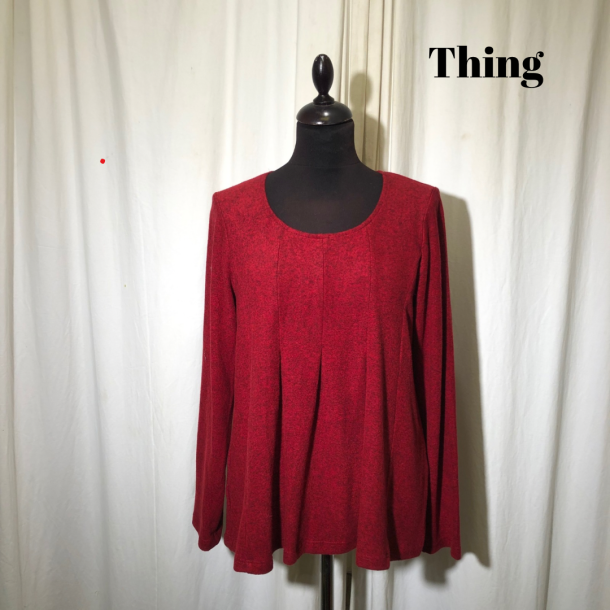 2024-2 Thing design bluse med lg i opkradset viscose Rd