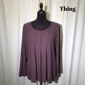 Thing design bluse med lg  i opkradset viscose Lilla