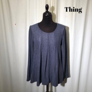 Thing design bluse med lg i opkradset viscose Lavendelbl