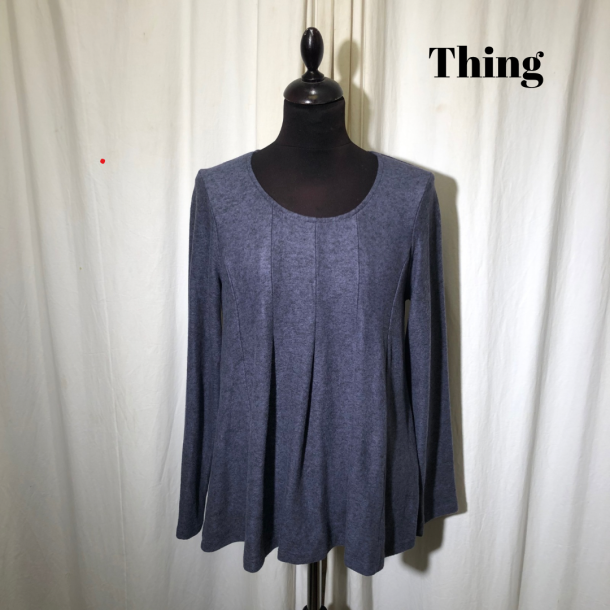 2024-2 Thing design bluse med lg i opkradset viscose Lavendelbl