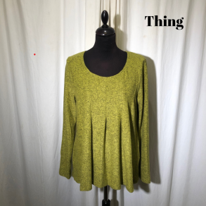 Thing design bluse med lg i opkradset viscose Lime