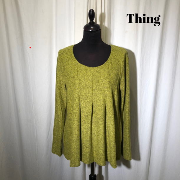 2024-2 Thing design bluse med lg i opkradset viscose Lime