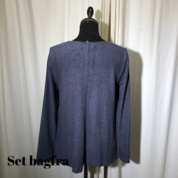 Thing design bluse med lg i opkradset viscose Lavendelbl