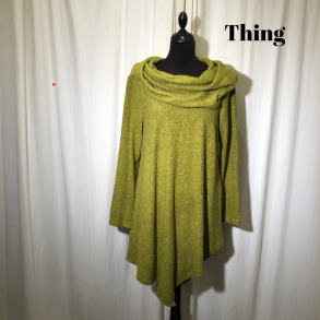 Thing spidsbluse med krave i opkradset viscose Lime