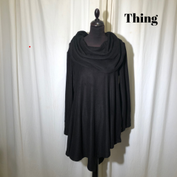 Thing spidsbluse med krave i opkradset viscose Sort