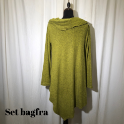 Thing spidsbluse med krave i opkradset viscose Lime