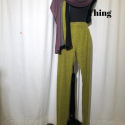 Thing Leggings i opkradset viscose Lime