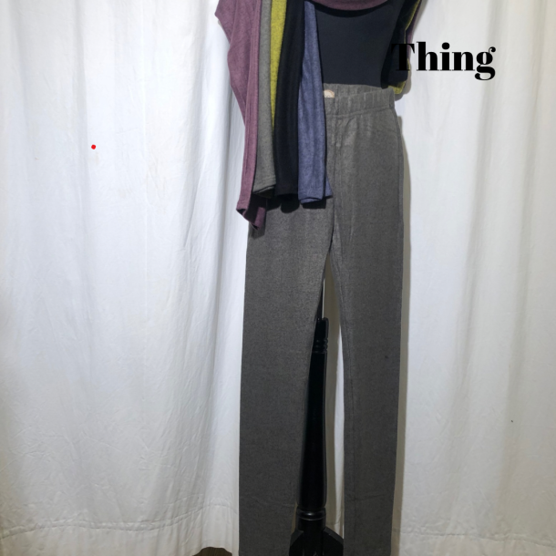 2024-2 Thing leggins i opkradset viscose Jordgr