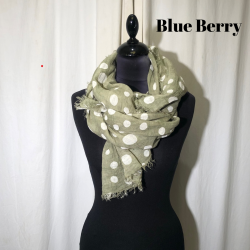 Blue Berry hr trklde prik lysgrn/hvid