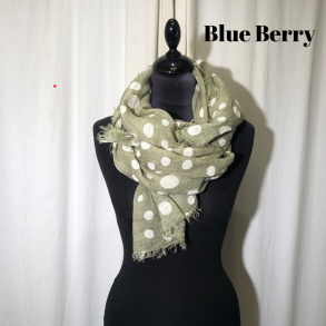 Blue Berry hr trklde prik lysgrn/hvid