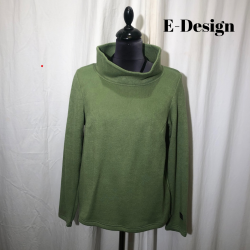  E-Design kort bluse med krave og langt rme Lys grsgrn