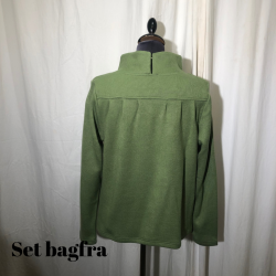  E-Design kort bluse med krave og langt rme Lys grsgrn