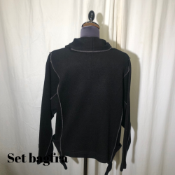 E-Design bluse med sjalskrave og r smme Sort