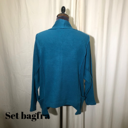 E-Design bluse med sjalskrave og r smme Petrol