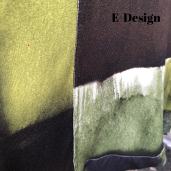 E-Design skr bluse med krave grsgrn mnster