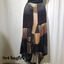 E-Design vandfaldsnederdel gylden mnster