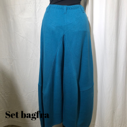 2024 E-Design Vandfalds buks i viscose &amp; cashmere blanding petrol