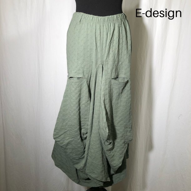 E-Design vandfalds nederdel havgrn