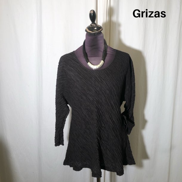 Grizas design bluse med 3/4 rme hr og silke sort