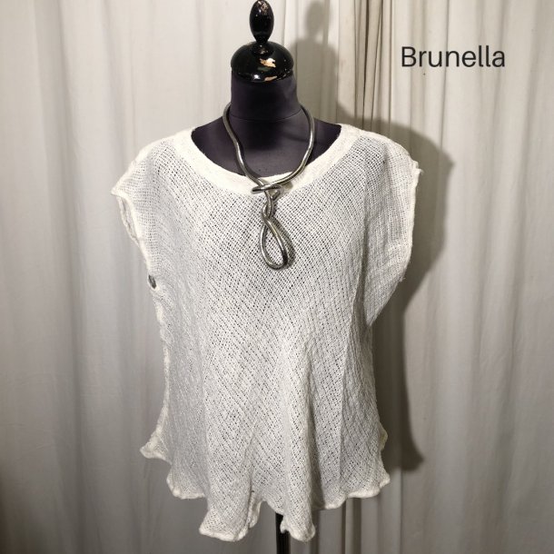 Brunella kort grovvvet bluse med vingerme lys kit