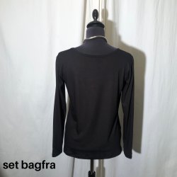 2025 Thing bambus klassisk bluse med langt rme sort